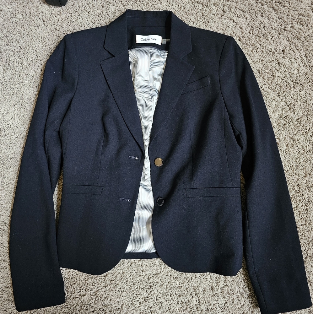 Calvin Klein Navy Skirt Suit Set